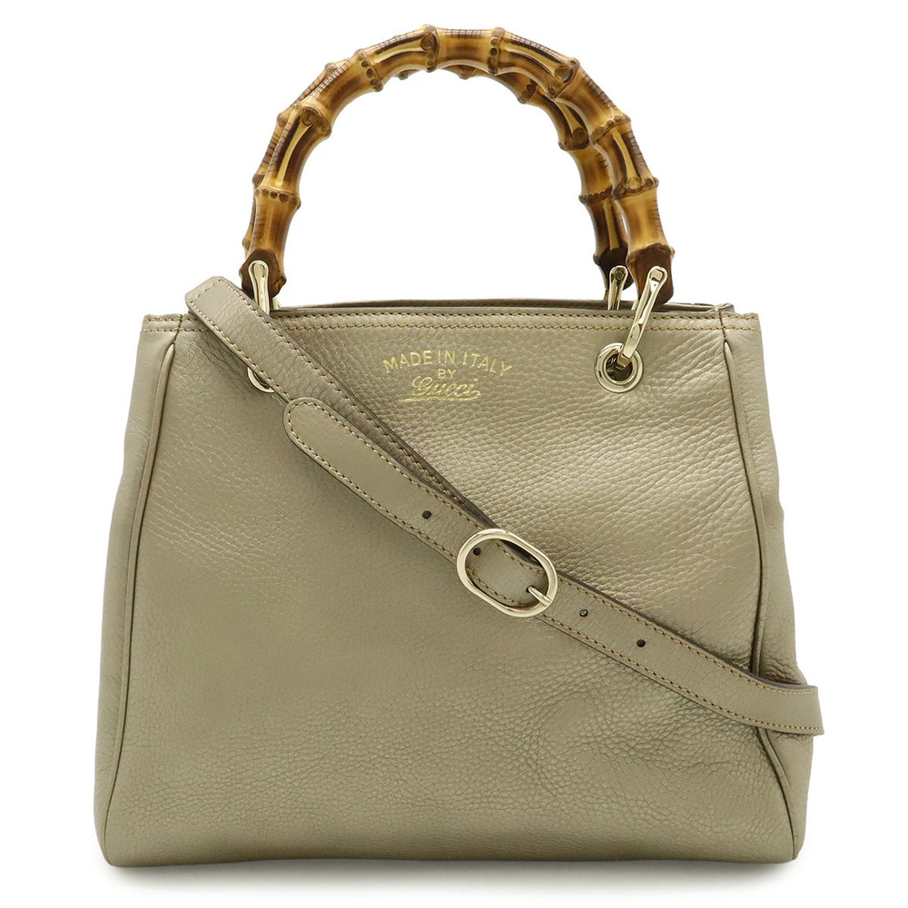 Gucci Bamboo Shopper Handbag Crossbody Bag Leather